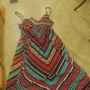 NWT Torrid 2X Pink/Blue/White/Gold Pattern Dress